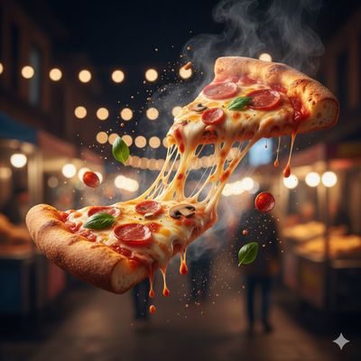 Floating Cheesy Explosion at the Night Market