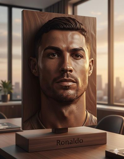 Timeless Elegance: A Wooden Portrait Masterpiece