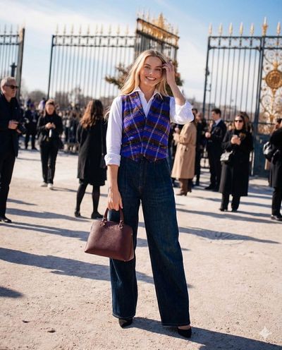 Margot Robbie Commands Parisian Chic in a Vibrant Street Style Moment