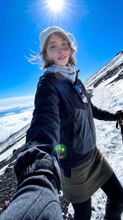 Alpine Elegance: A Portrait on Mount Fuji's Slopes