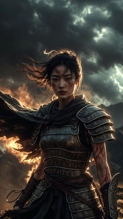 Epic Portrait of a Mythological Korean Warrior
