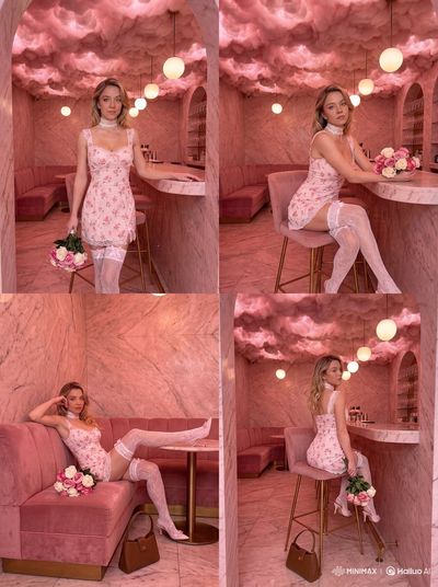 Dua Lipa in Surreal Elegance: A High-Fashion Dreamscape