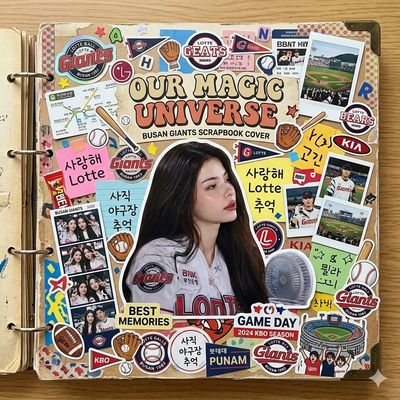 A vibrant scrapbook collage displays a banana with gemstone accents