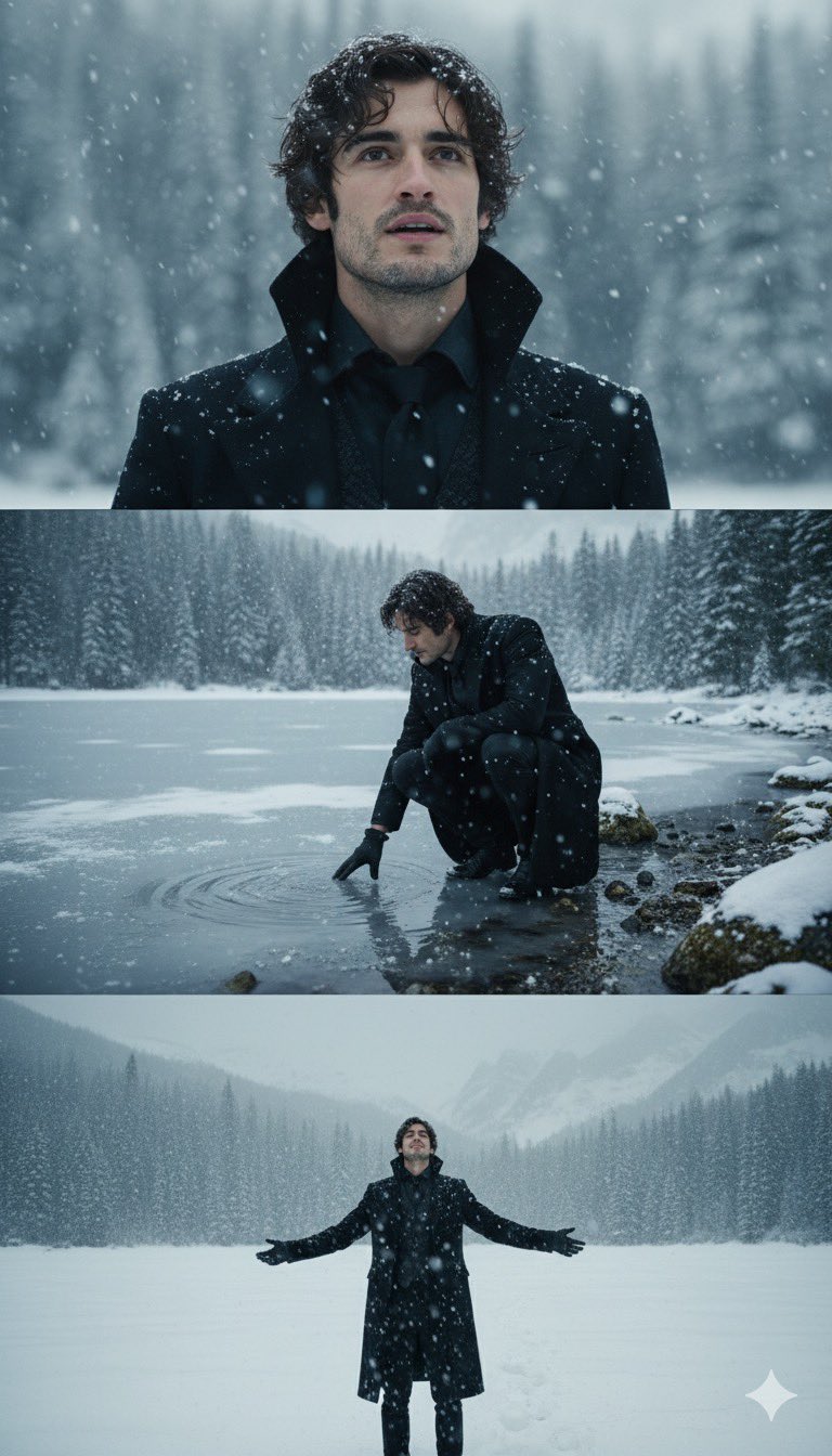 Close-up, Ultra-Realistic 8K Film Scene: Snow Admiration