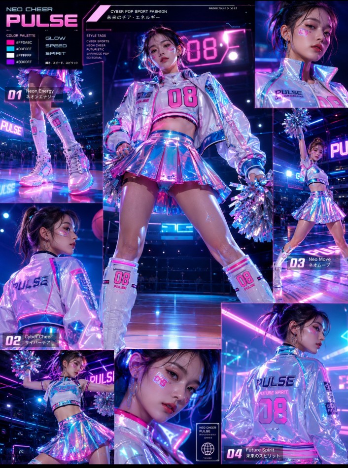 Futuristic Cheerleading Aesthetics: A Fashion Catalog Revolution