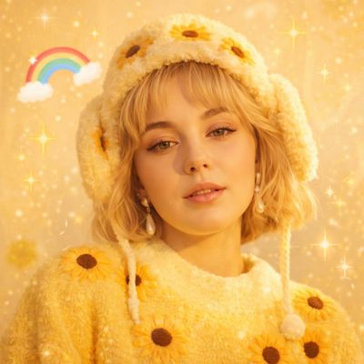 Serotonin in Human Form: A Cozy Sunflower Dream