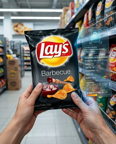 First-Person Supermarket Scan with Apple Vision HUD
