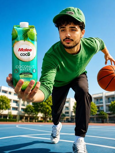 Urban Athlete Promoting Coconut Refreshment