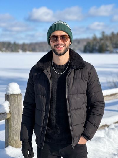 Crisp Winter Portrait with High-Contrast Lighting