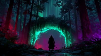 A Shadow Awaits in the Neon Portal