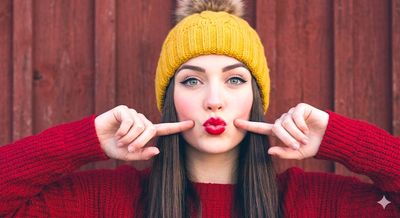 Playful Portrait in Sunlit Beanie