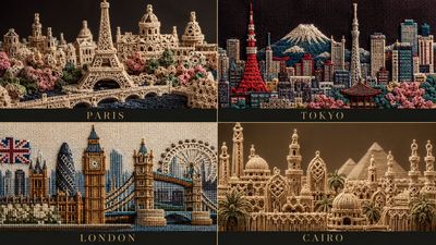 Textile Metropolis: Weaving Iconic Cityscapes
