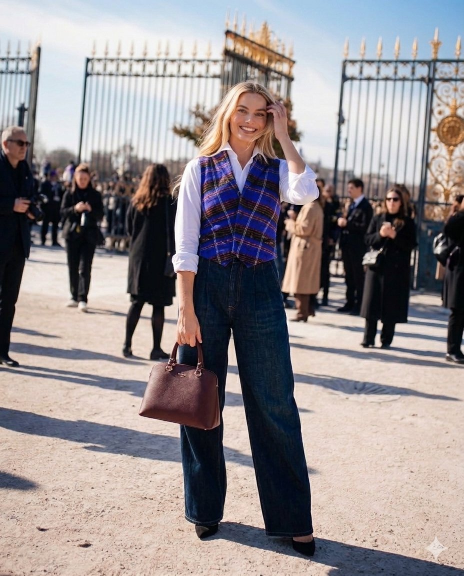 Margot Robbie Commands Parisian Chic in a Vibrant Street Style Moment
