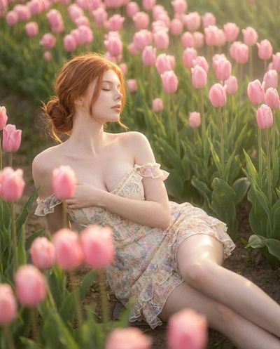 Ethereal Glow in a Tulip Wonderland
