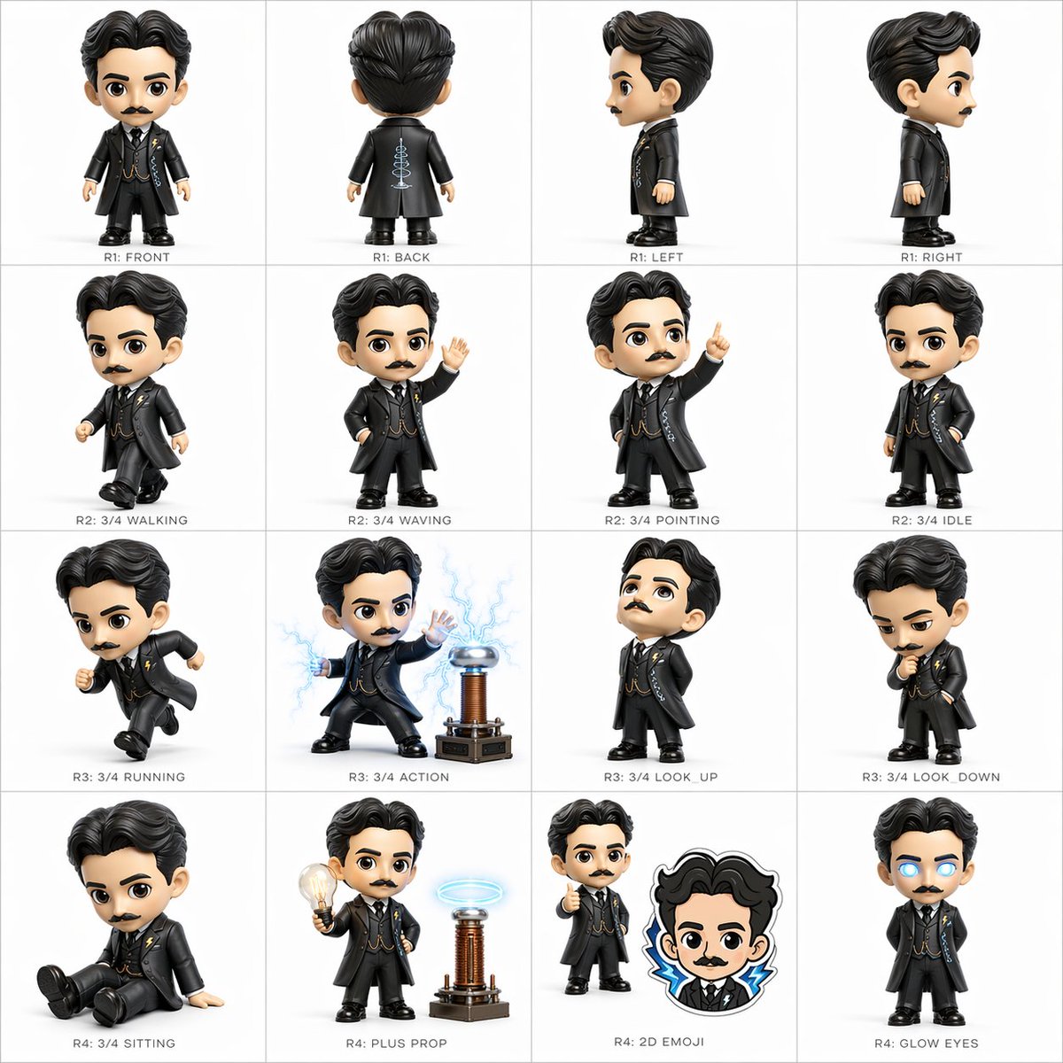 Orthographic Vinyl Toy Chibi Character Study