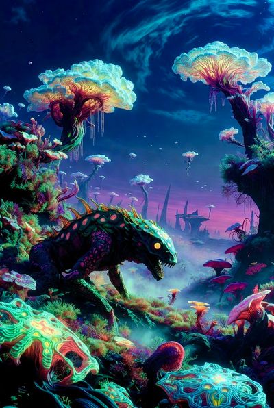 Bioluminescent Beast of the Alien Jungle