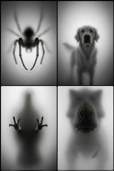 Blurred Silhouette Behind Frosted Glass with Sharp Detail