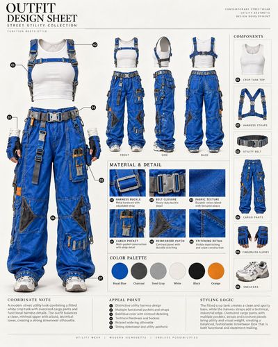 AI Transforms Outfit Reference into Professional Fashion Character Sheet