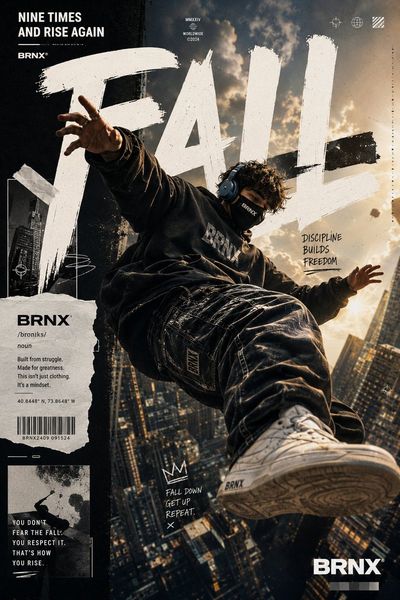 A masked man floats above a futuristic city at sunset