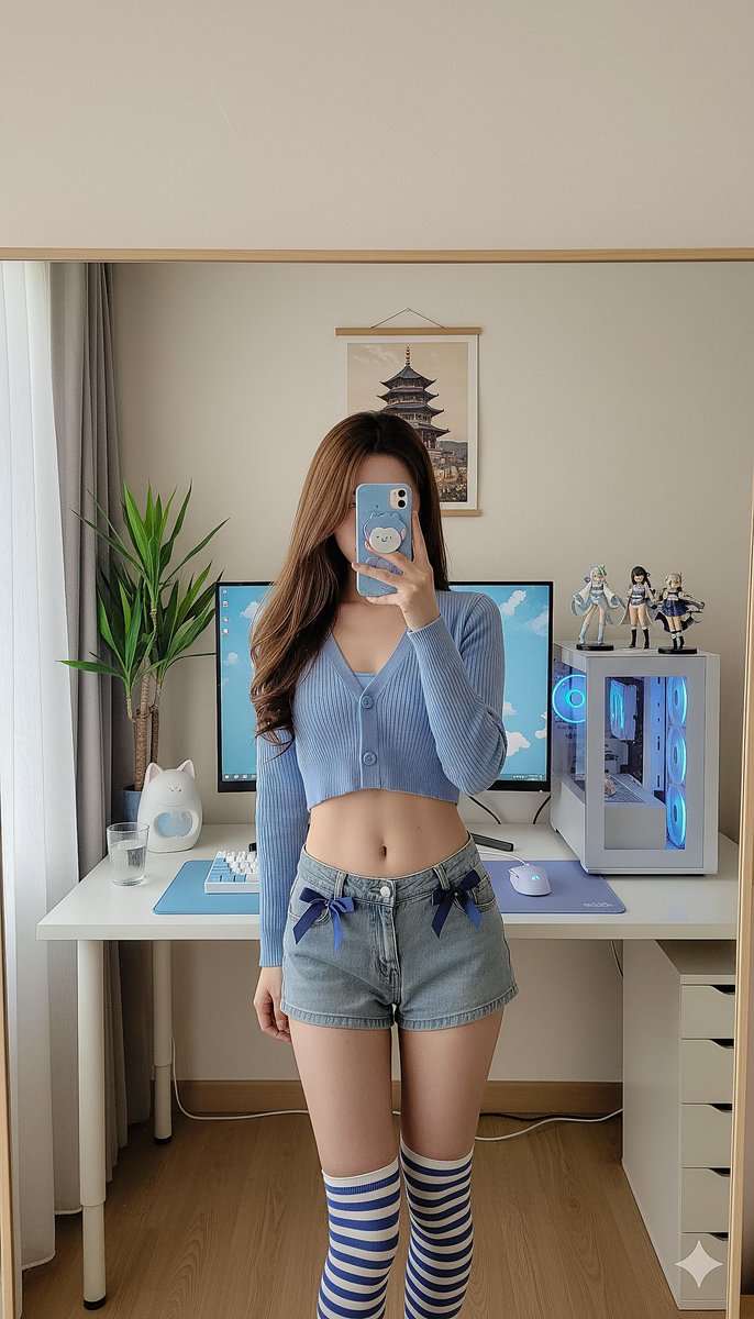 A Whimsical Reflection in Sky Blue Vibes