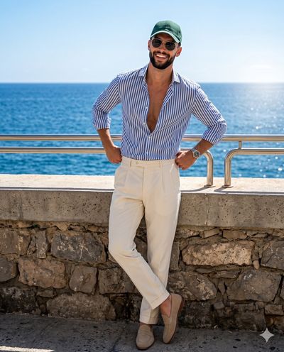 Coastal Confidence in Vibrant Resort Wear