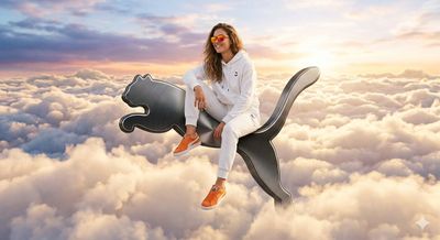Golden Hour Glam: Floating Puma Dreamscape