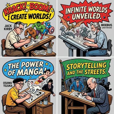 Legendary Comic Artists in Vibrant 3D Dioramas