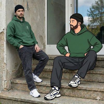 Urban Fusion: Reality Meets Cartoon Cool
