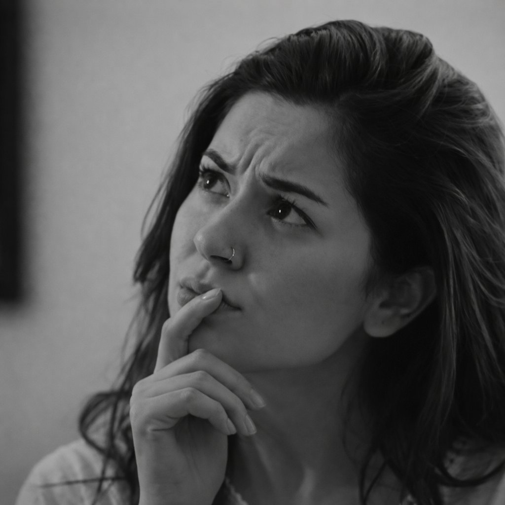 Whispers of Thought: A Monochrome Portrait