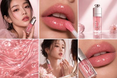 Glazed Desire: Dior Addict Lip Glow Editorial Grid