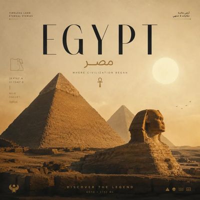 A vintage travel poster collage showcases iconic global landmarks