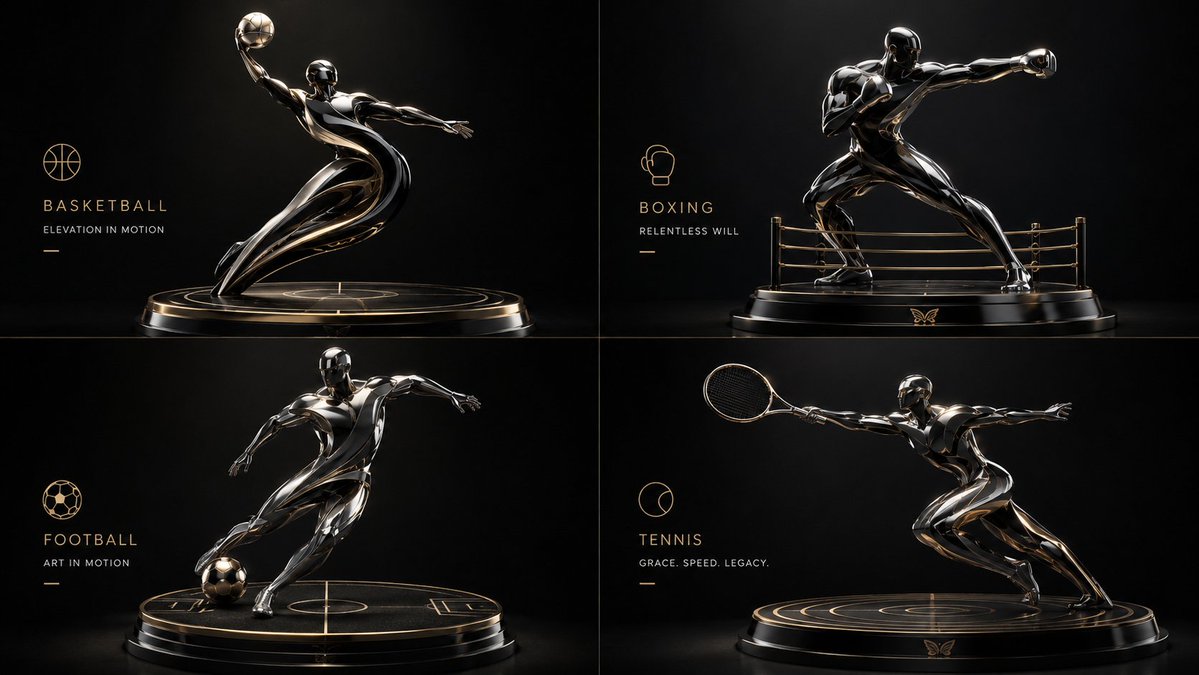 Four sculptural icons reimagined as automotive-finish luxury forms