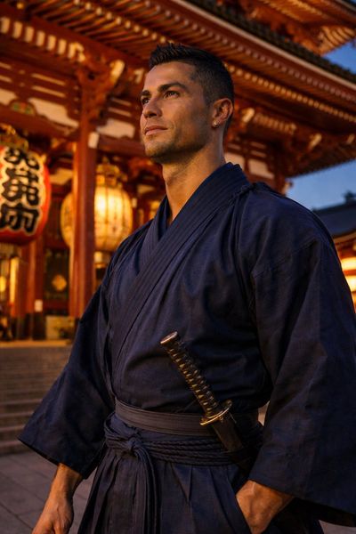 Cristiano Ronaldo Meets Samurai Tradition