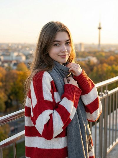 Autumn Cityscape: Cozy Portrait in Golden Hour