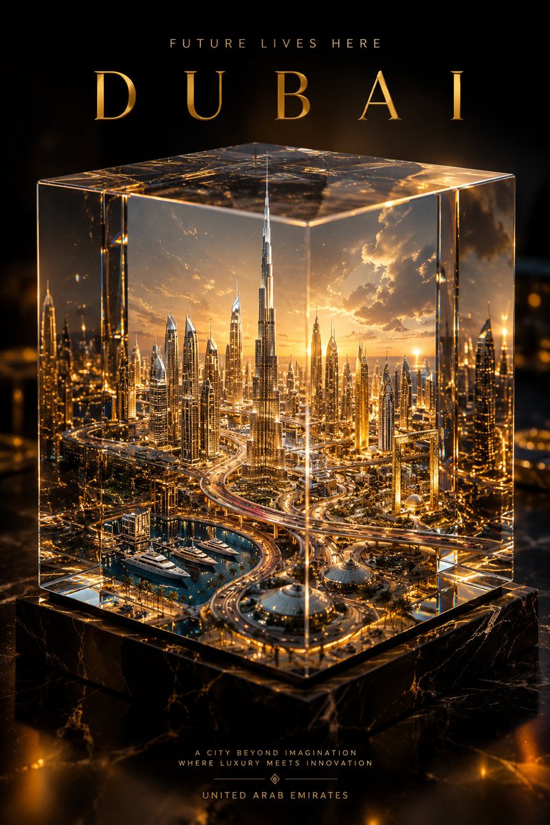 A glowing miniature Paris trapped inside a crystal cube