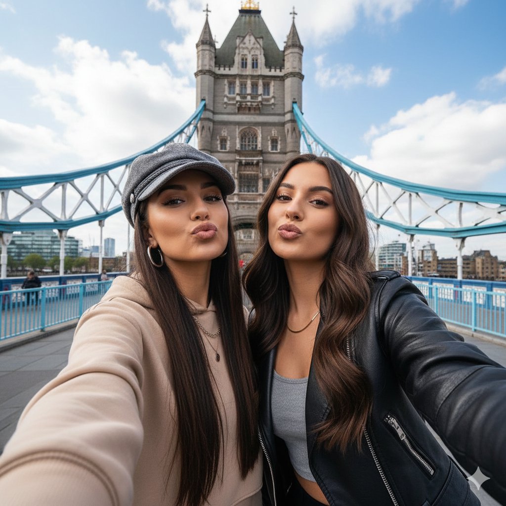 Vibrant London Selfie with Style and Energy