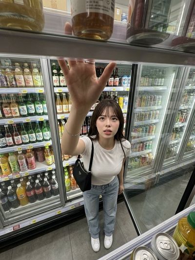 Top-Shelf Stretch in a Grocery Aisle