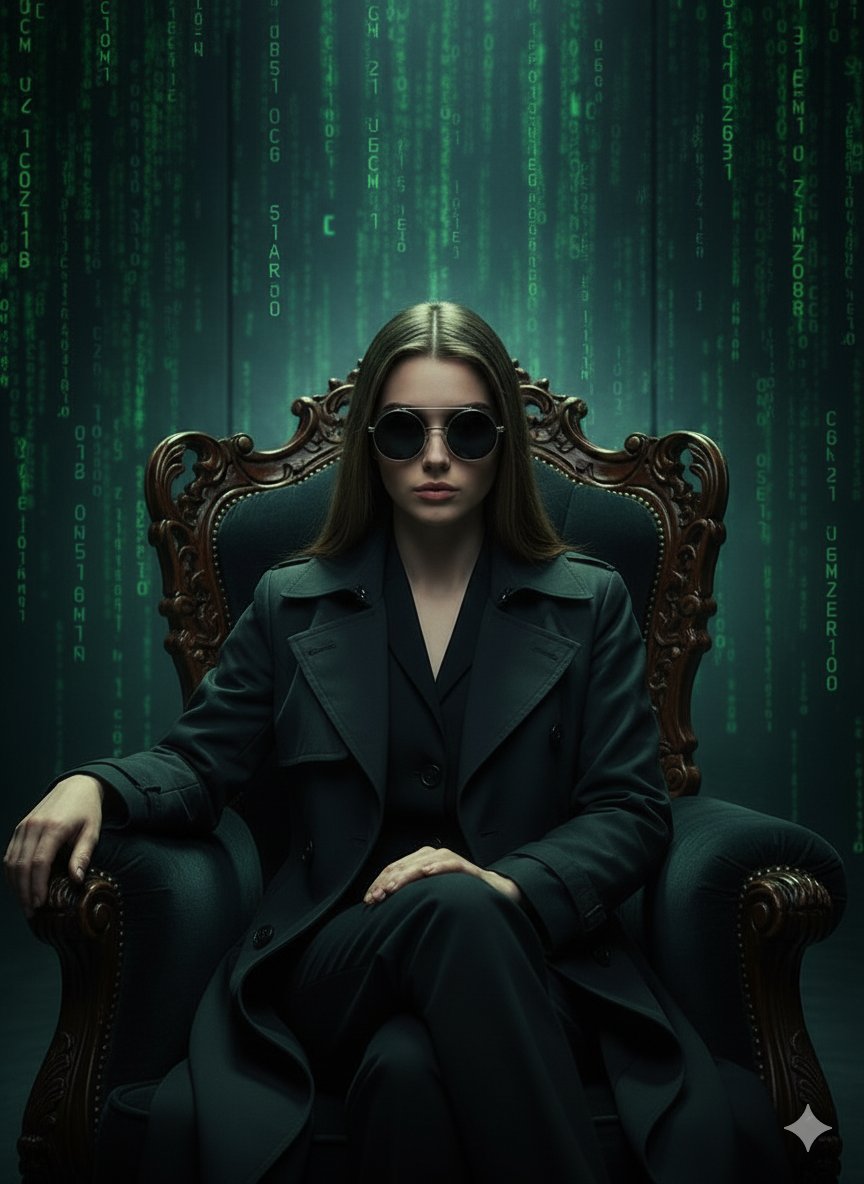 Shadows of Authority: A Cyberpunk Portrait