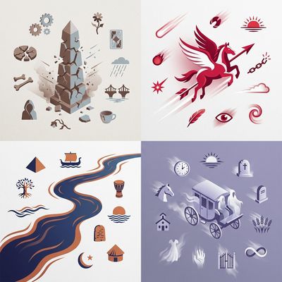 Geometric Poetry: Abstract Dioramas of Four Literary Classics