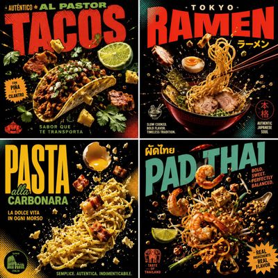 Cultural Feast: A Pop Art Celebration of Global Cuisine