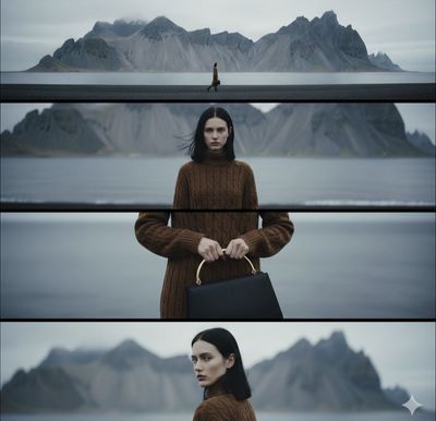 Lonely Walk on Iceland's Black Sand Beach