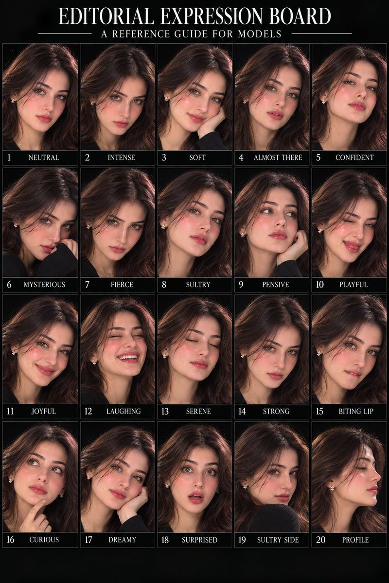 Twenty Expressions of a Fashion Muse on Black Studio