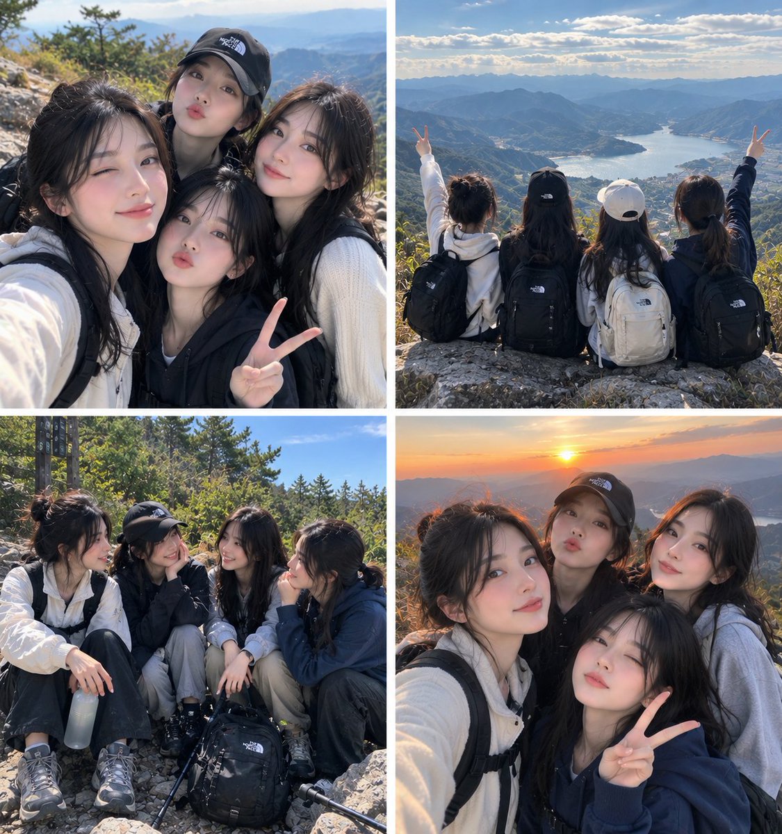 Four Korean Friends Capture Joyful Mountain Hiking Memories Together