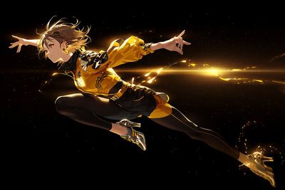 Vibrant Anime Character in Motion