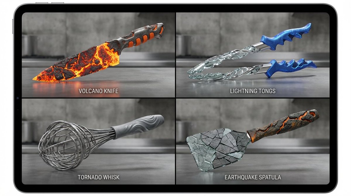 Chaos-Forged Kitchenware in Motion