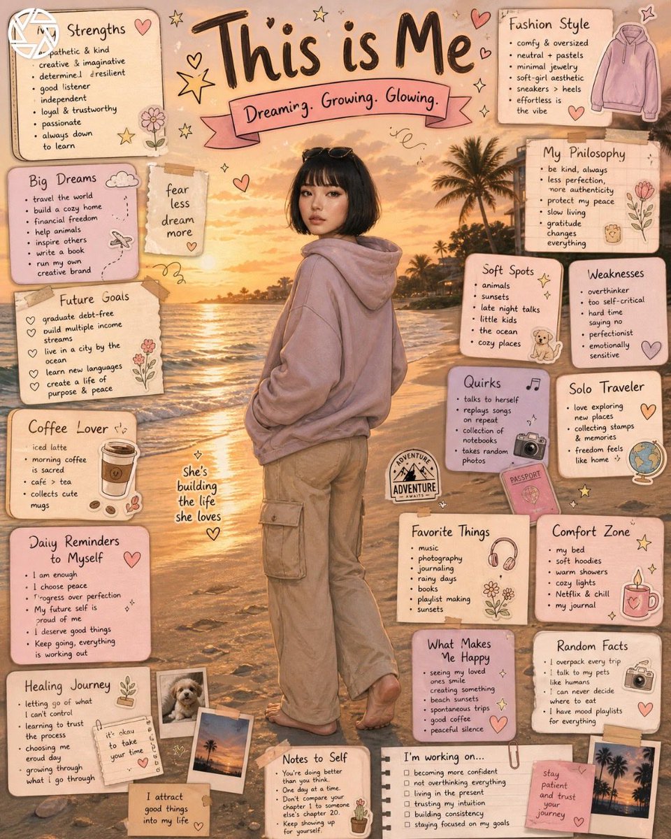 A girl in an oversized hoodie looks back on a sunset beach