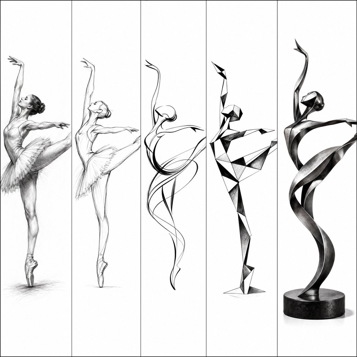 Ballerina in Five Transformative Panels