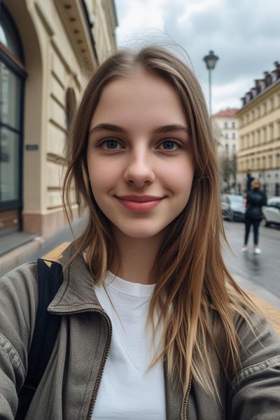 Candid City Stroll Selfie