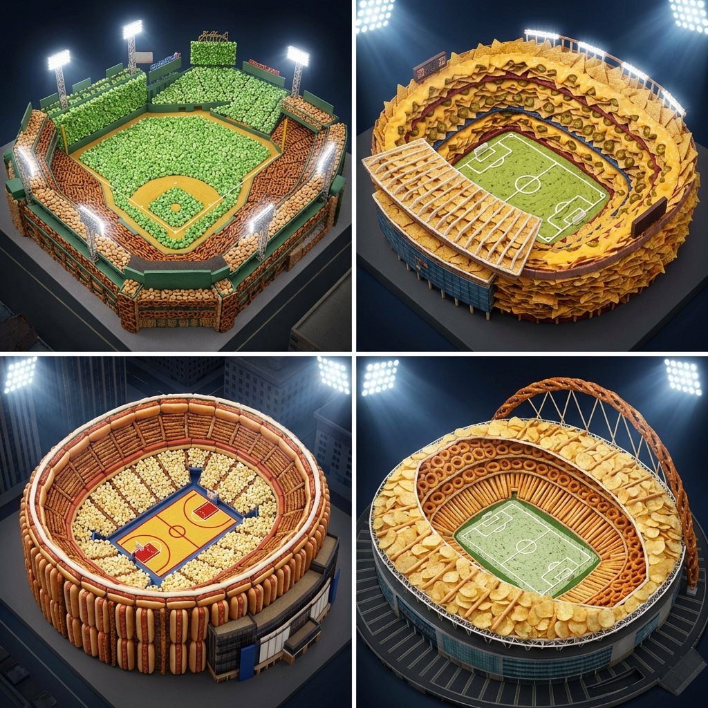 Snack Stadiums: Famous Venues Reimagined with Local Treats