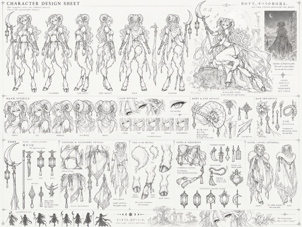 Sci-fi Character Design Sheet Shows Turnaround and Dynamic Pose